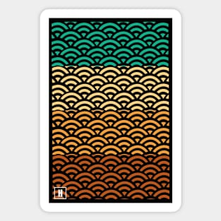 Retro Japanese Clouds Pattern Magnet